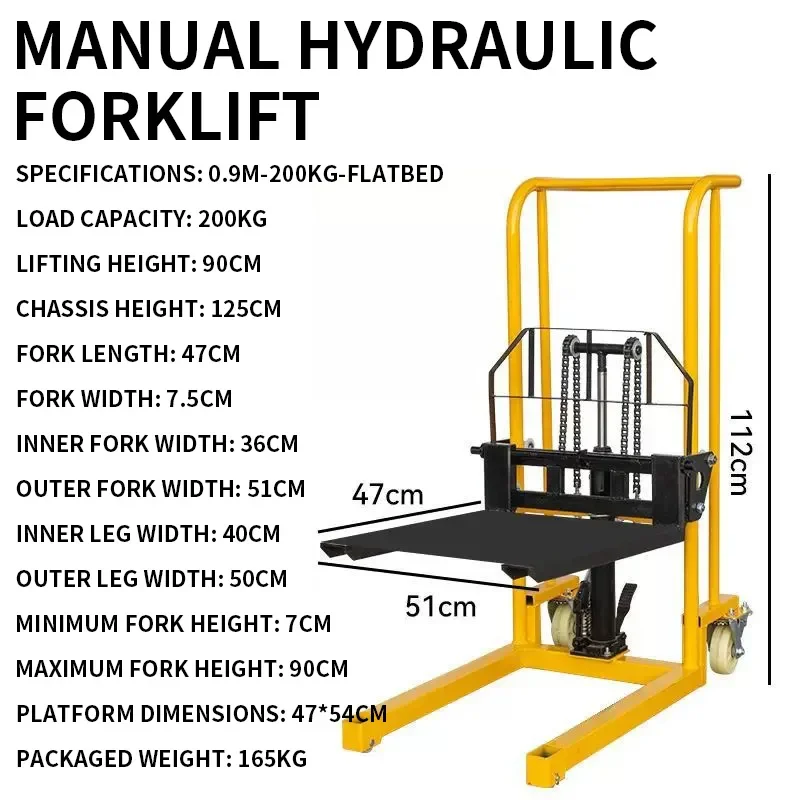 200KG/260KG Hydraulic Material Lift, Maximum Lifting Height 90 Cm, Pallet Stacking Forklift, Portable Platform(Customized)