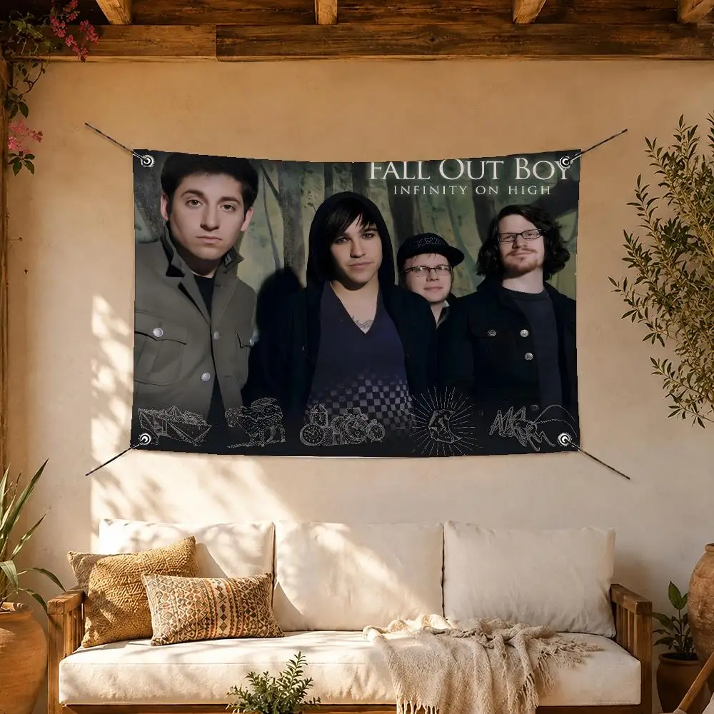 Pop Band Fall Out Boy Flags Room Home Decor Wall‑Hanging Art Banner, Outdoor for Bedroom Party Background Decoration