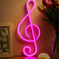 Chi-buy Music Note LED Neon sign USB Powered Or Battery Power Supply Neon Signs Night Light For Bedroom Living Room Decor Lamp S