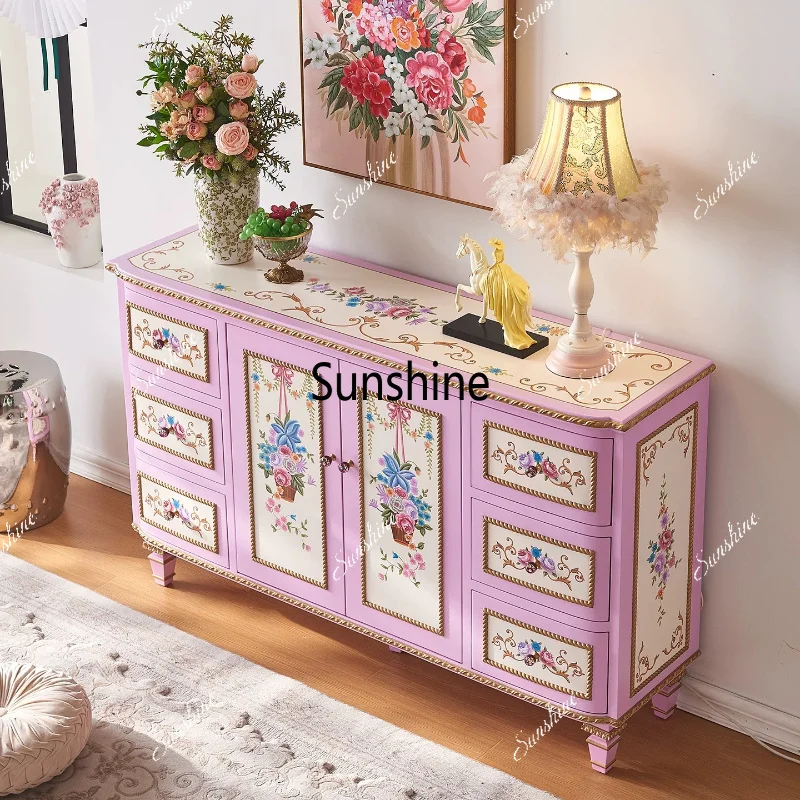 French palace entrance entrance foyer solid wood corridor decoration dining side storage