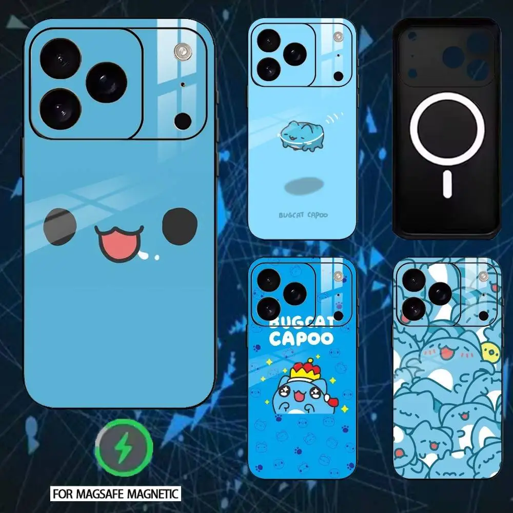 

Cartoon Cute Bugcat Capoo Phone Case For iPhone 17,16,15,14,13,12,Plus,Pro,Max For Magnetic Wireless Charge