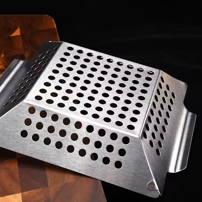 Mir de gril à légumes en acier inoxydable, plaque de vidange de barbecue, gril carré, outil de gril perforé, 8/12 po, nouveau