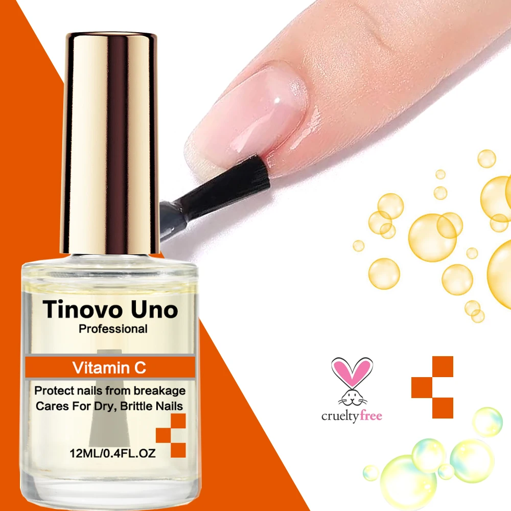 Tinovo Uno Vitamin C Cuticle Oil Nail Hardener For Repair Brittle Dry Nails Moisturizing Nail Care Protector Treatment Pedicure