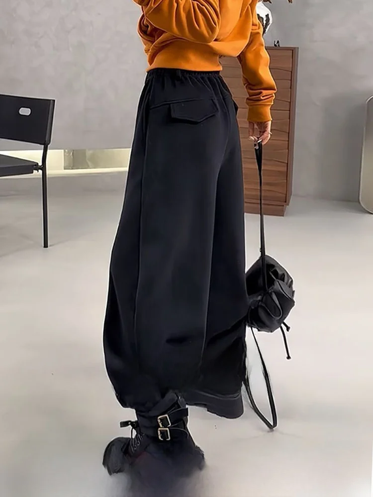 

Мягкие уютные широкие брюки большого размера с флисовой подкладкой, прямые брюки с высокой талией в стиле Sakamoto, готовые к носке, для повседневной носки