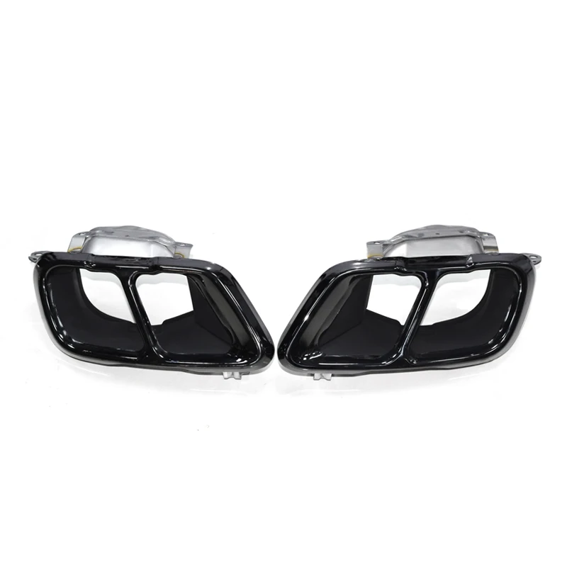 Auto Uitlaat Tips Voor Bmw X5 G05 X6 G06 X7 G07 2020 + Sport Zwart Vierkant Rvs Uitlaat Trim Uitlaat mondstuk