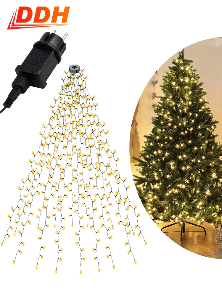 LED-Weihnachtslichterkette, 8 Beleuchtungsmodi, Lichterkette, Weihnachtsbeleuchtung für Urlaub, Zuhause, Party, Dekoration, drinnen und draußen, 400 LEDs