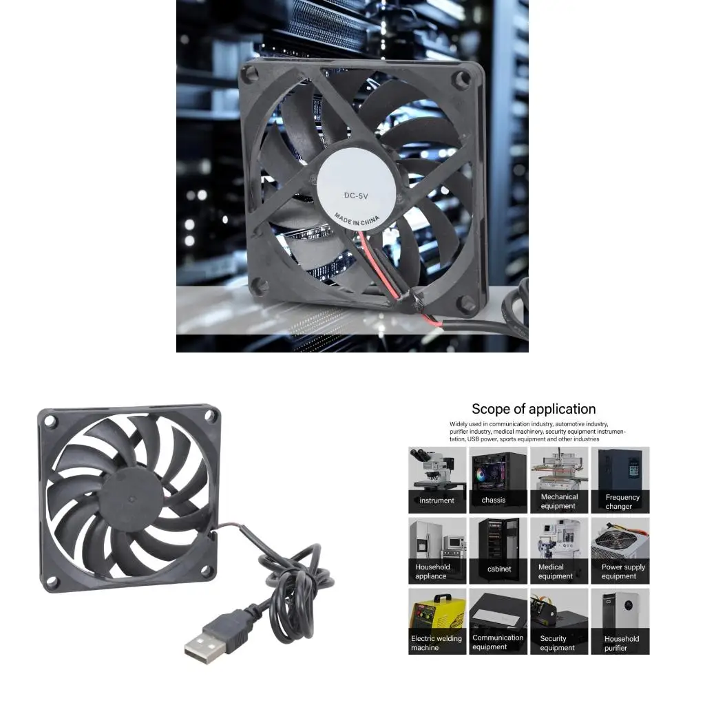 

Длинный вентилятор случая USB продолжительности жизни 80x80x10mm с воздушным потоком 13CFM для вентиляции прибора