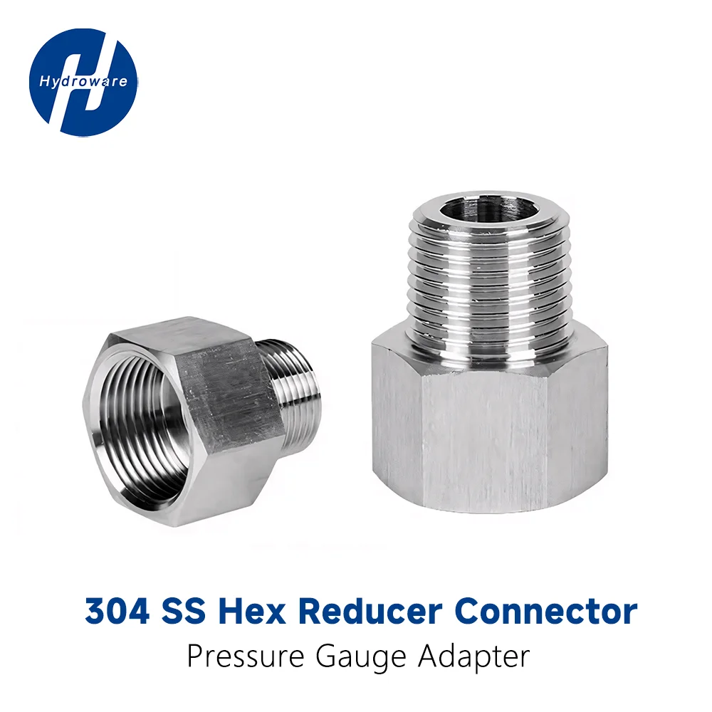 304 Stainless Steel Hex Reducing Bushing BSPT/ZG 1/2
