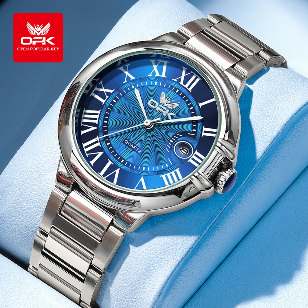 OPK Confession Balloon Waterproof Roman Scale Single Calendar Men's Watch Quartz Watch 6039