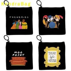 Central Perk Coffee Friends TV Show Frame Door How You Doin Key Coin Purse Canvas Bags Pouch Cotton Card Wallet Zipper Cute Gift