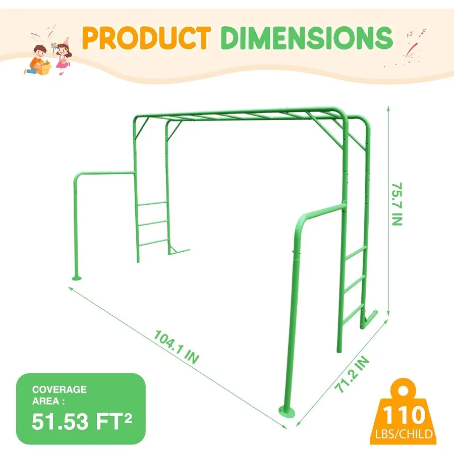مجموعة قرد خارجية مع إطار تسلق لقضبان الجمباز في الفناء الخلفي لعمر 3 سنوات فما فوق مجموعة ملعب متينة تتميز بمسحوق #3