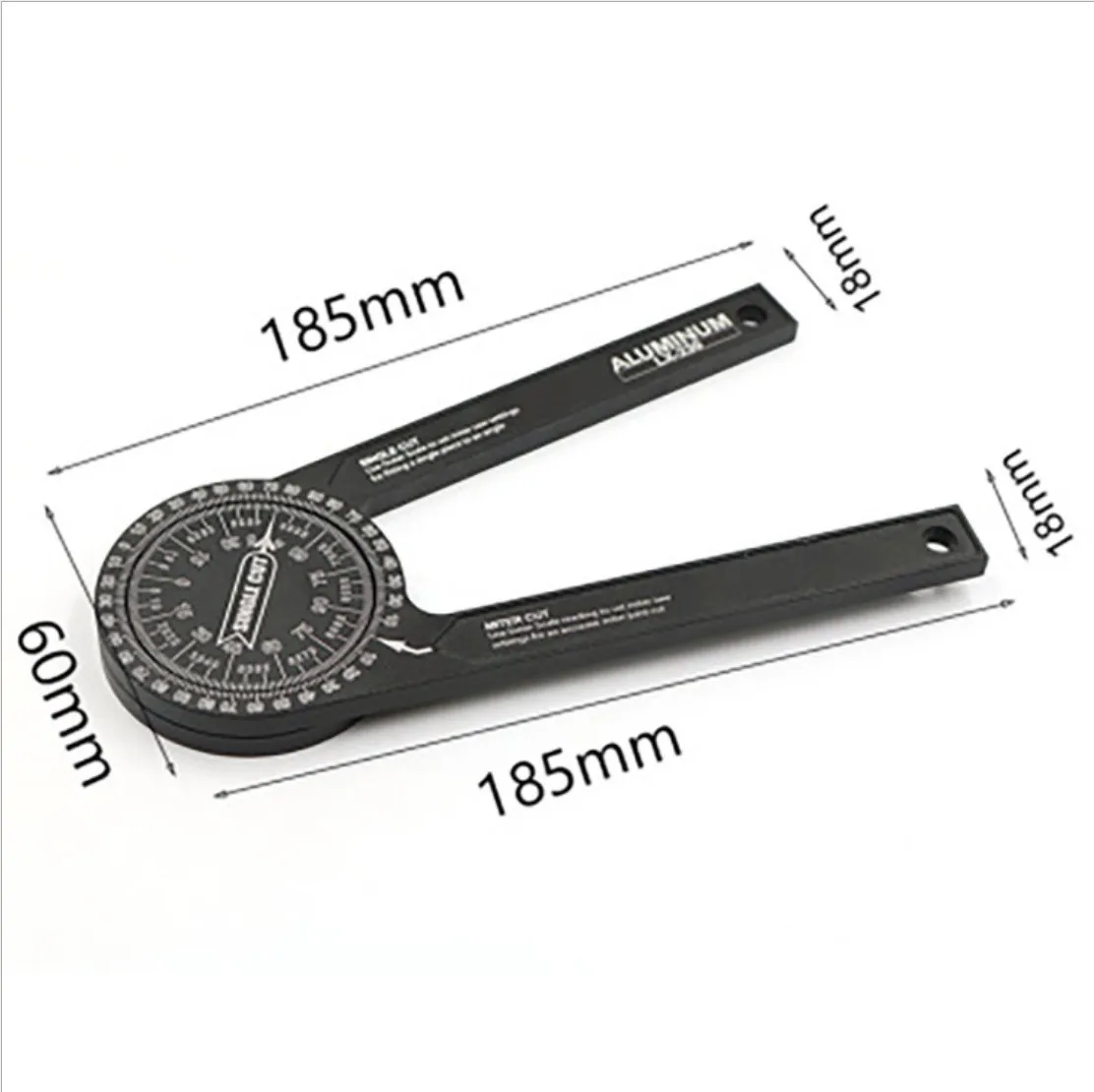 360° Angle Finder Aluminium Alloy Miter Saw Protractor Woodworking Inclinometer Miter Saw Dividing Angle Measuring Device Tool