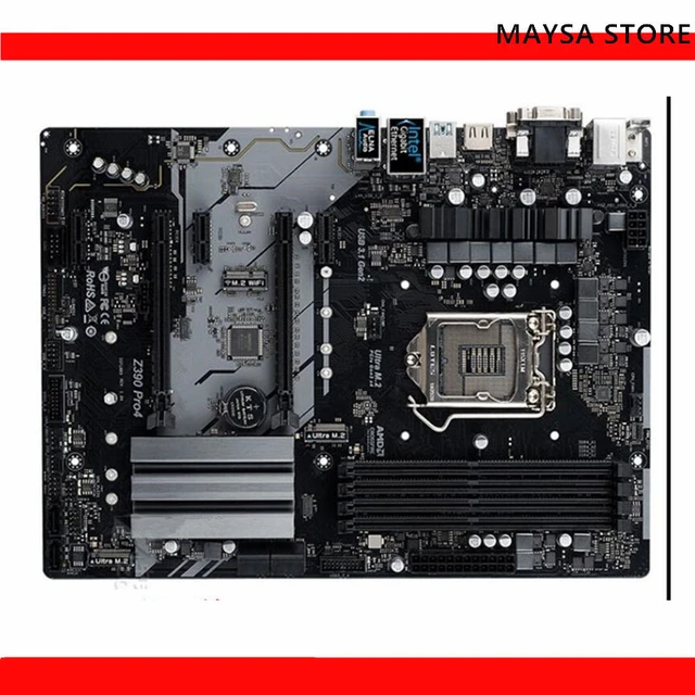 For Asrock Z390 Pro4 Motherboard 64GB LGA 1151 DDR4 ATX Mainboard 100%  Tested Fully Work