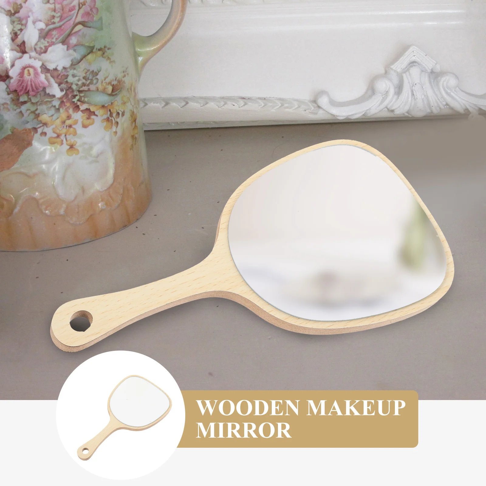 Hand Mirrors with Handle Vintage Makeup Handheld Wall Mounted Salon Dressing Table