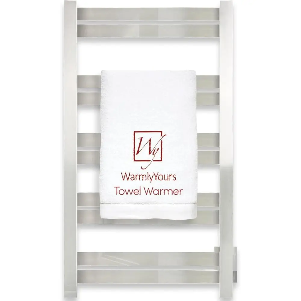 

Heated Towel Warmer or Bathroom - Polished StainlSteel Towel Warmer Rack, Wall-Mounted Heated Towel Rack and Dryer with 10 Bars,