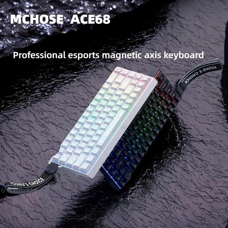 MCHOSE Ace 60/68 Механическая клавиатура с магнитной осью RGB True 0,1MS RT 0,01 мм 128K Pro Пользовательская игровая механическая клавиатура FPS CS
