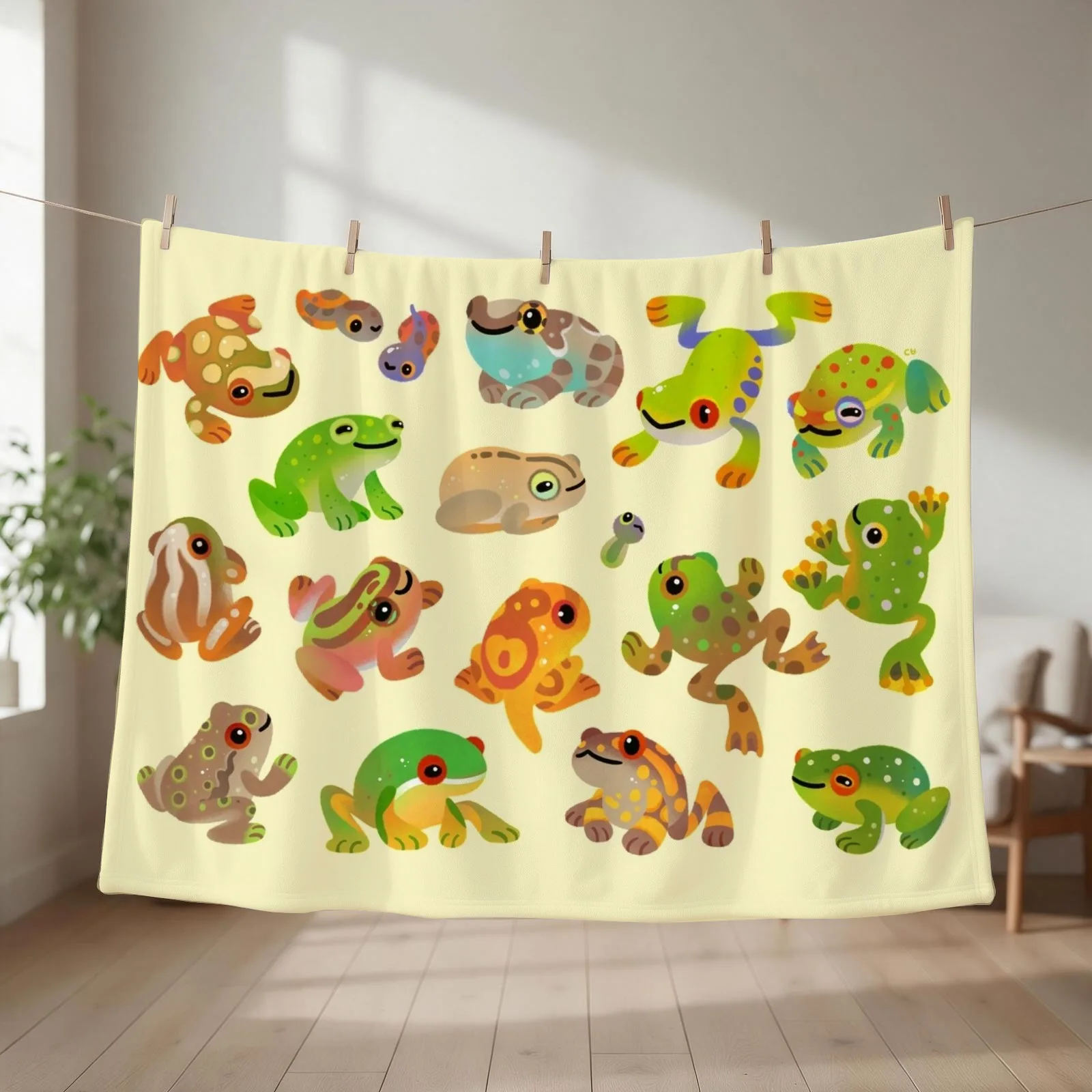 Tree frog Throw Blanket couch cozy soft plush fuzzy picnic outdoor blanket