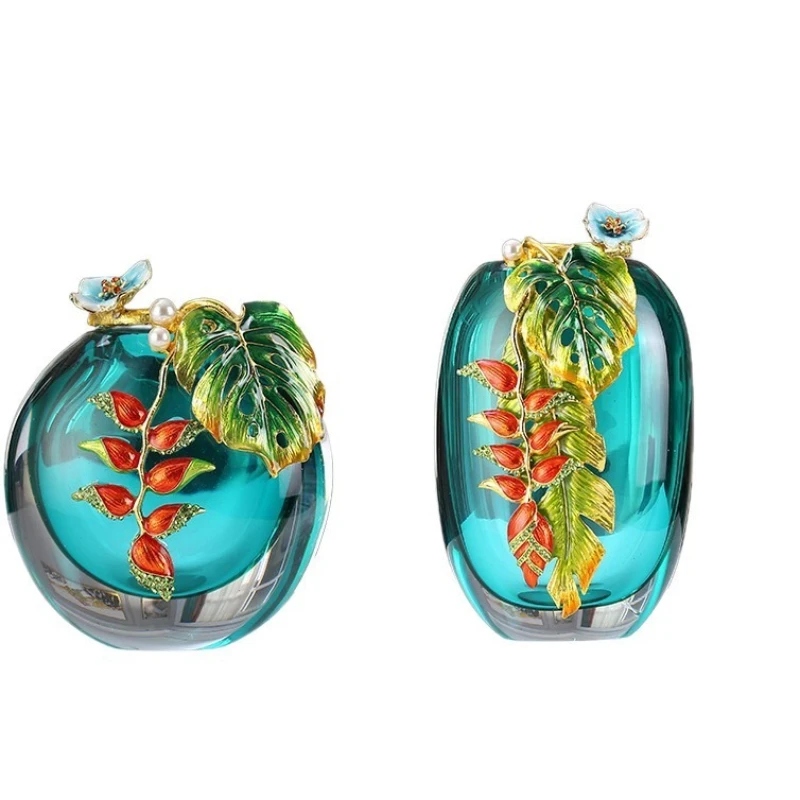 

New Chinese light luxury glazed vase ornament living room entrance TV cabinet wine cabinet