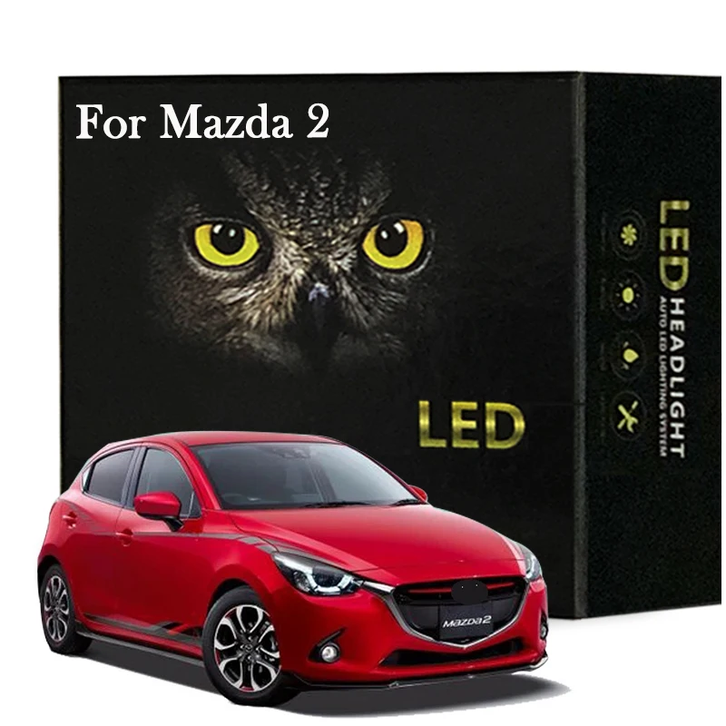 

8Pcs Led Interior Light Kit For Mazda 2 2016 2017 Led Bulbs Canbus No Error Map Dome Trunk License Plate Light