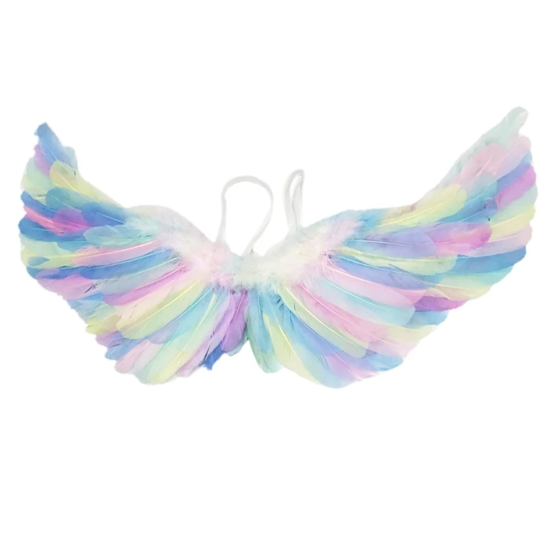 Girls Headband Feather-Wing Cos-play Party Costume Fairy Wand Baby Girls Photography Props Children Angel Wing Dropship