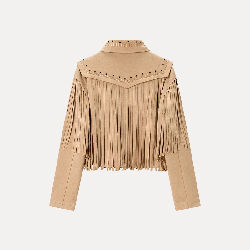 

Faionable Tassel Suede PU Jaet Женское летнее новое поступление на молнии, пальто свободного покроя, длинное пальто