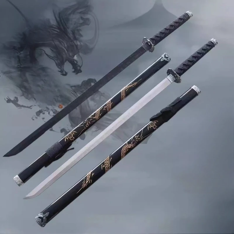 

100 см китайский древний стиль Тан Hengdao бамбуковый нож с ножнами тренировочное самурайское лезвие COS реквизит для выступлений