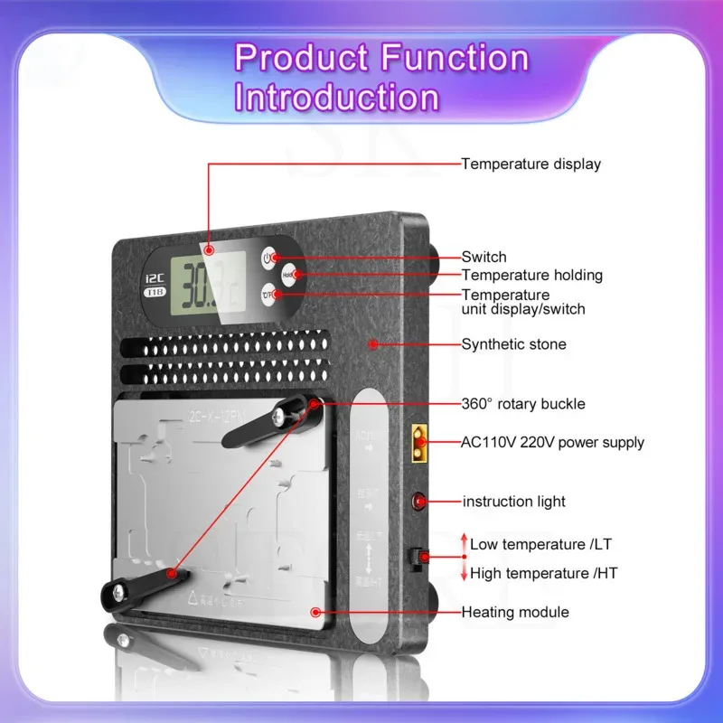 

i2C T18 PCB Motherboard Desoldering Station is Suitable For X-15PM Motherboard Separation, Chip CPU Glue Removal Repair Tool