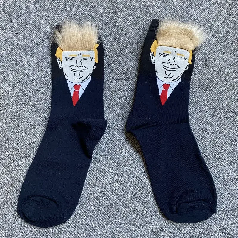 Cospaly Trump Socks Funny President Socks Let's Go Brandon Novelty Men Meias Crew Hot Hip Hop Sokken American USA Flag Jacquard