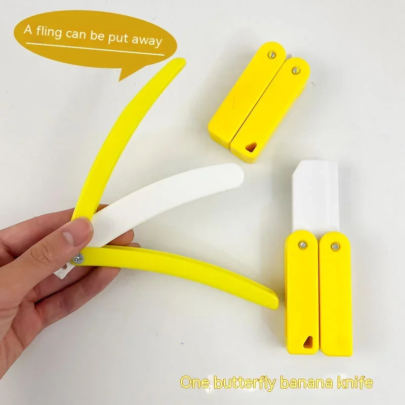 3D Printing Gravity Banana Knife Cub Jumping Small Mini Model Pendant Push Card Mini Butterfly Knife Decompression Toy