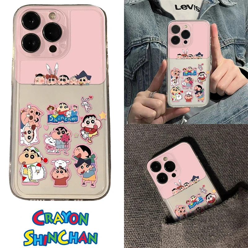 

Crayon Shin-chan Cartoon Soft Phone Case for Iphone 16 15 14 13 Pro Max Anime Tpu All-inclusive Case Anti Drop Protective Cover