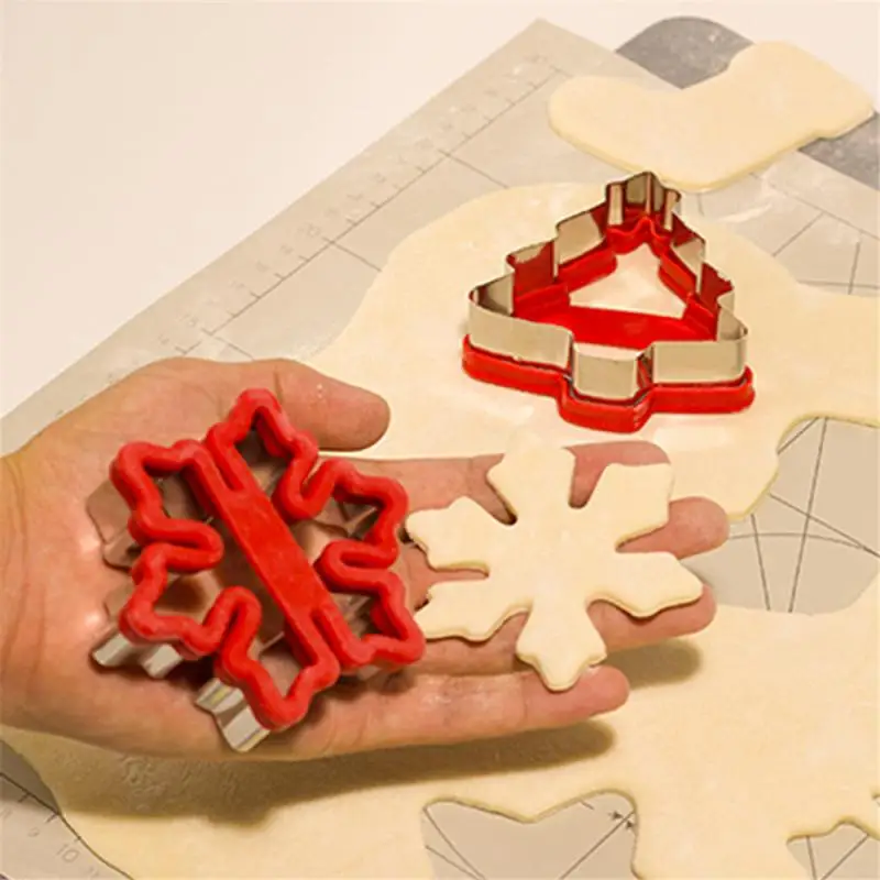 Christmas Cookie Mold Cookie Cutter Silicone Mold Gingerbread Man Christmas Tree Fruit Cutter Cake Baking Accessories