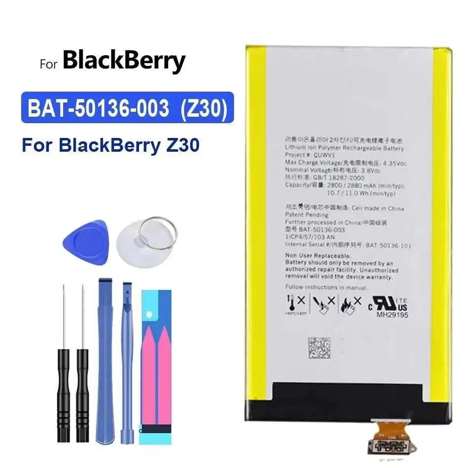 

For Blackberry Z30 Stable Mobile Phone Battery 2880mAh Long Lasting