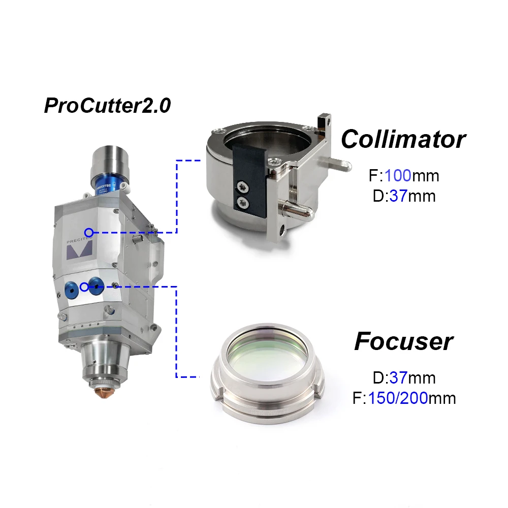 

D37 F100 Collimating&Focus Lens With Holder for Precitec 2.0 8KW/15kw/20kw LASER Cutting Head