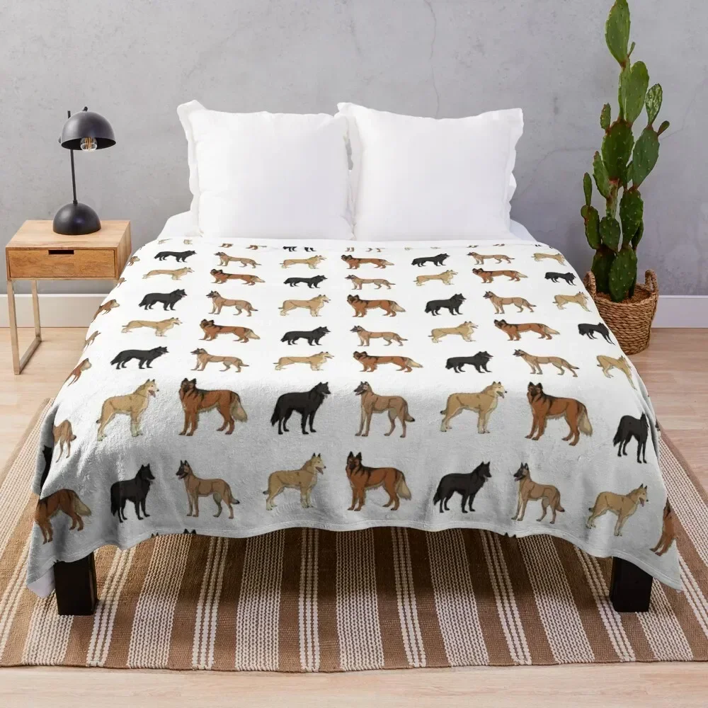 Set - Belgian Shepherds Throw Blanket