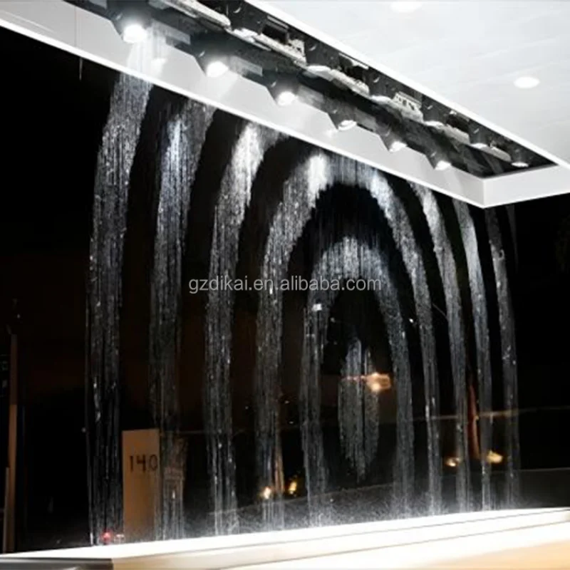 custom.Customizable Digital Waterfall Fountain Wall Curtain Light Garden Park Hotel Outdoor Use Stainless Includes Log