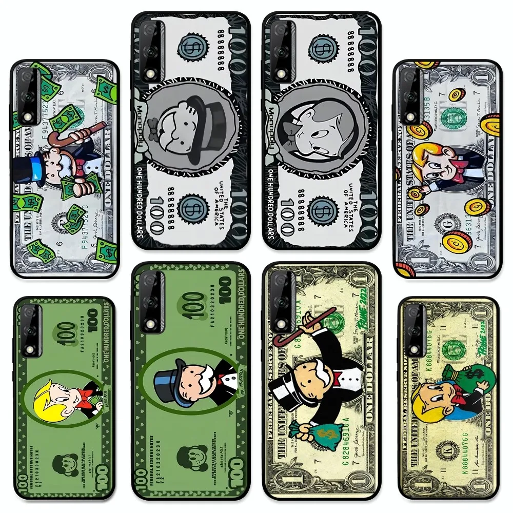 Cartoon Luxury D-Dollar M-MonopolyS Phone Case For Huawei Y9 6 7 5 Prime Enjoy 7s 7 8 plus 7a 9e 9plus 8E Lite Psmart Shell