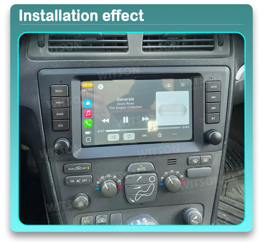 8'' without DVD Android 14 Car Radio For Volvo S60 V70 XC70 2000-2004 Car Multimedia Stereo Carplay 4G Wifi GPS OEM Style UI