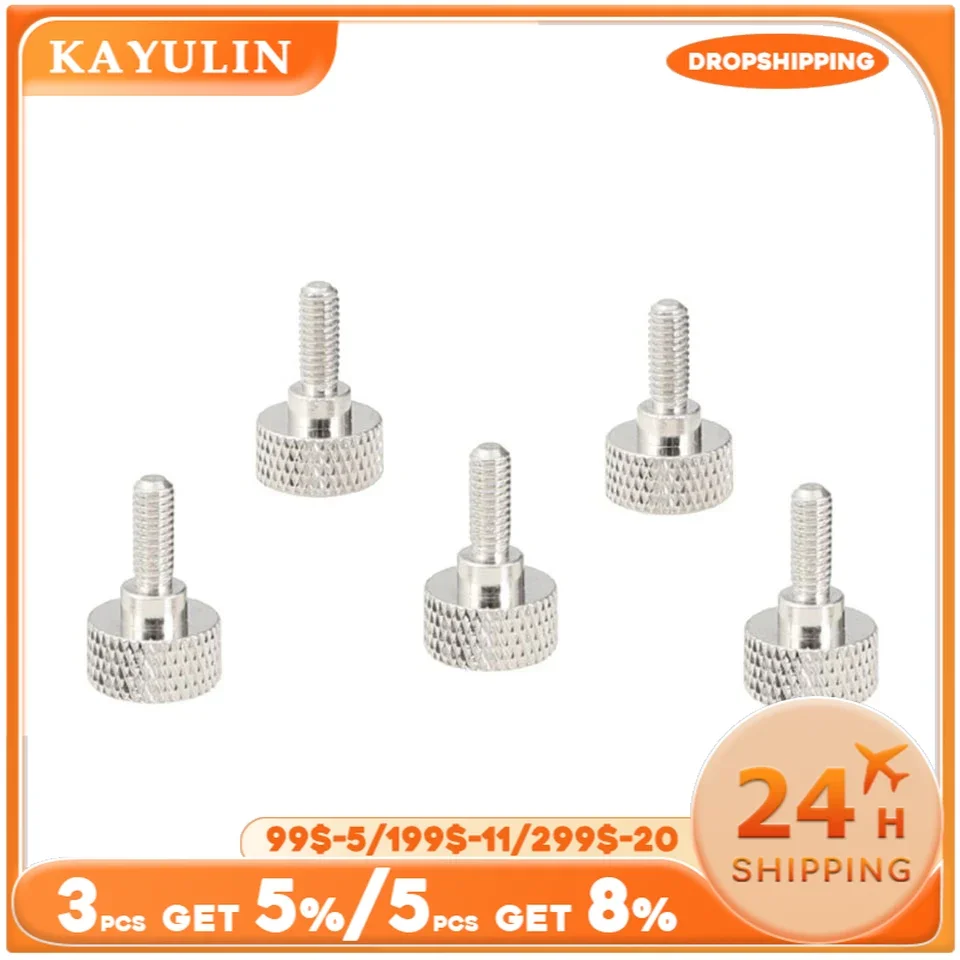 Kayulin M4 Thumb Screw Button Head Cap Screw Brass Nickel (5 Pieces)