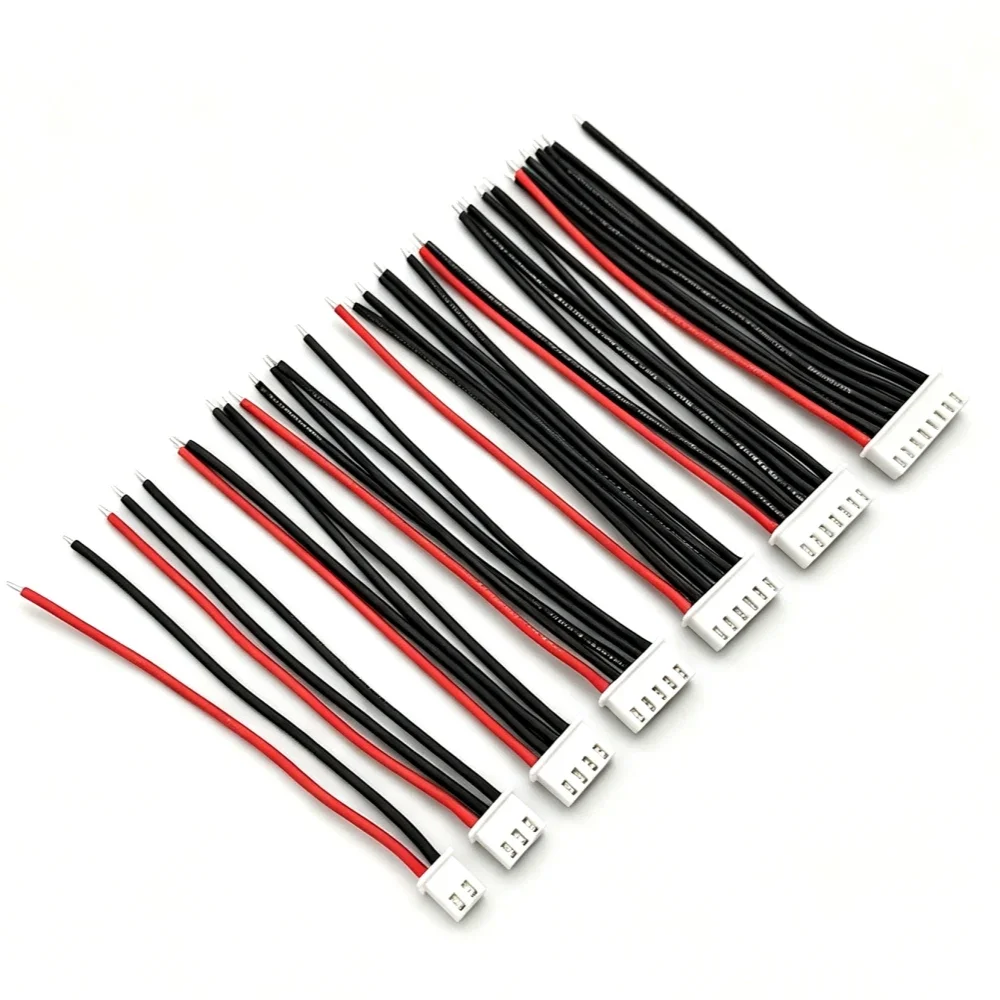 5Pcs JST XH 2.54mm 22AWG LiPo Battery Balance Charger Plug Wire Cable 1S 2S 3S 4S 5S 6S 7S Female Connector for RC Drone Lipo