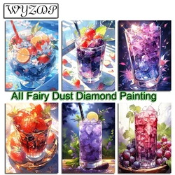 Landscape 100% Fairy Dust Diamond Painting Kit Fruit cup Full Diamond Embroidery Stitch AB Diamond Art Crystal Home Decoration
