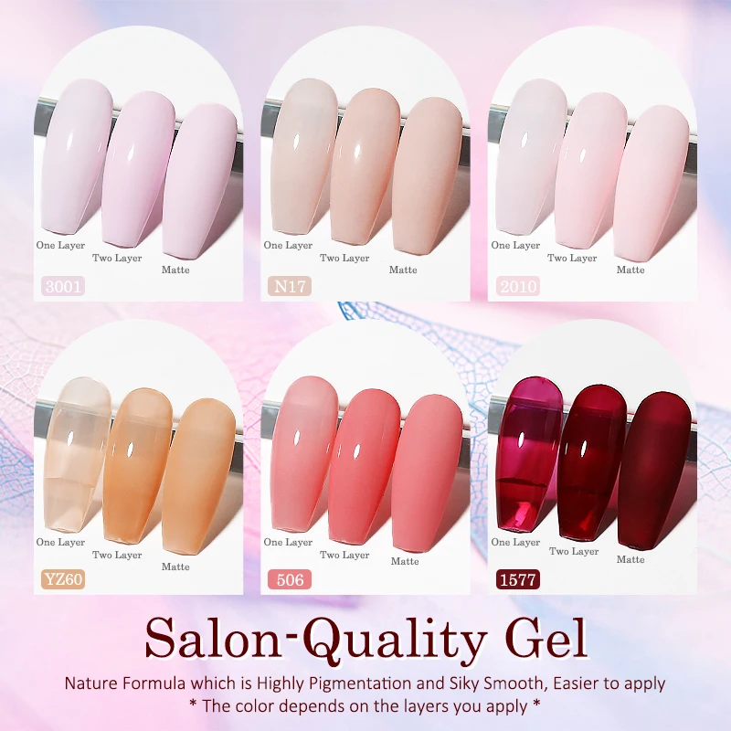 Clou Beaute HEMA TPO FREE High Pigment Gel Nail Polish Caramel Brown Wine Red Nude Color Gel Polish Nail Art UV Nail Varnish image 6