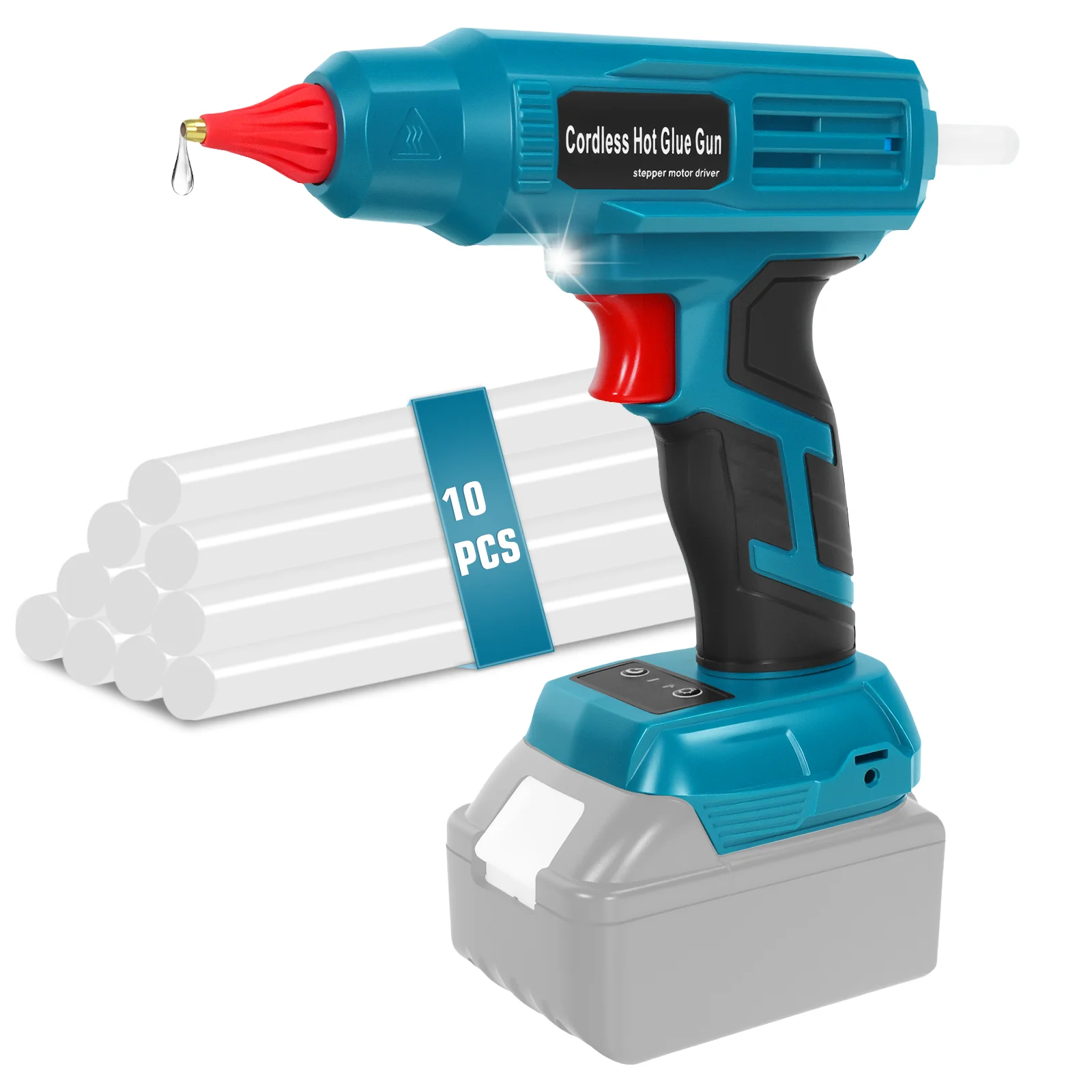 

Клеевой пистолет 100 Вт для горячего расплава, промышленный электрический клеевой пистолет для ремонта, с 10 клеевыми стержнями 11 мм для аккумулятора Makita 18В