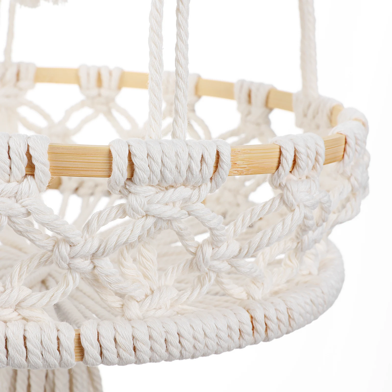 

Cotton Rope Hanging Storage Container Double Layer Storage Decorative Fruit Vegetable Baskets Handmade Home Bedroom Hotel