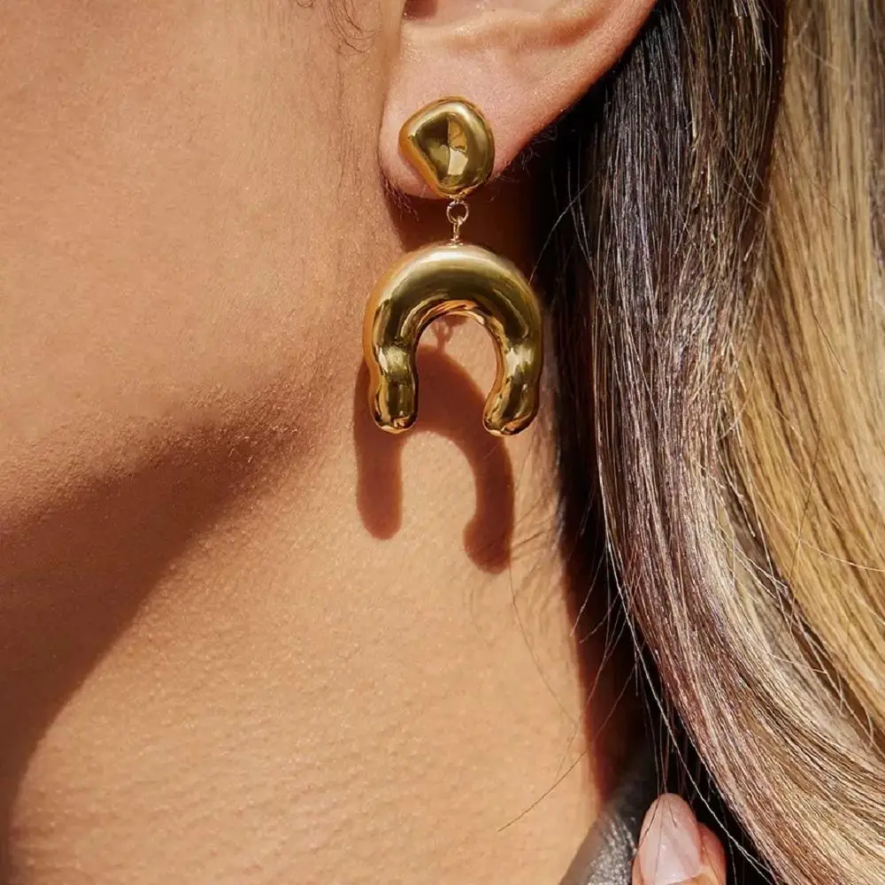 

ENFASHION Aretes De Mujer U-образные серьги-гвоздики для женщин, нержавеющая сталь, 18-каратное золото, украшение, модные украшения E251848