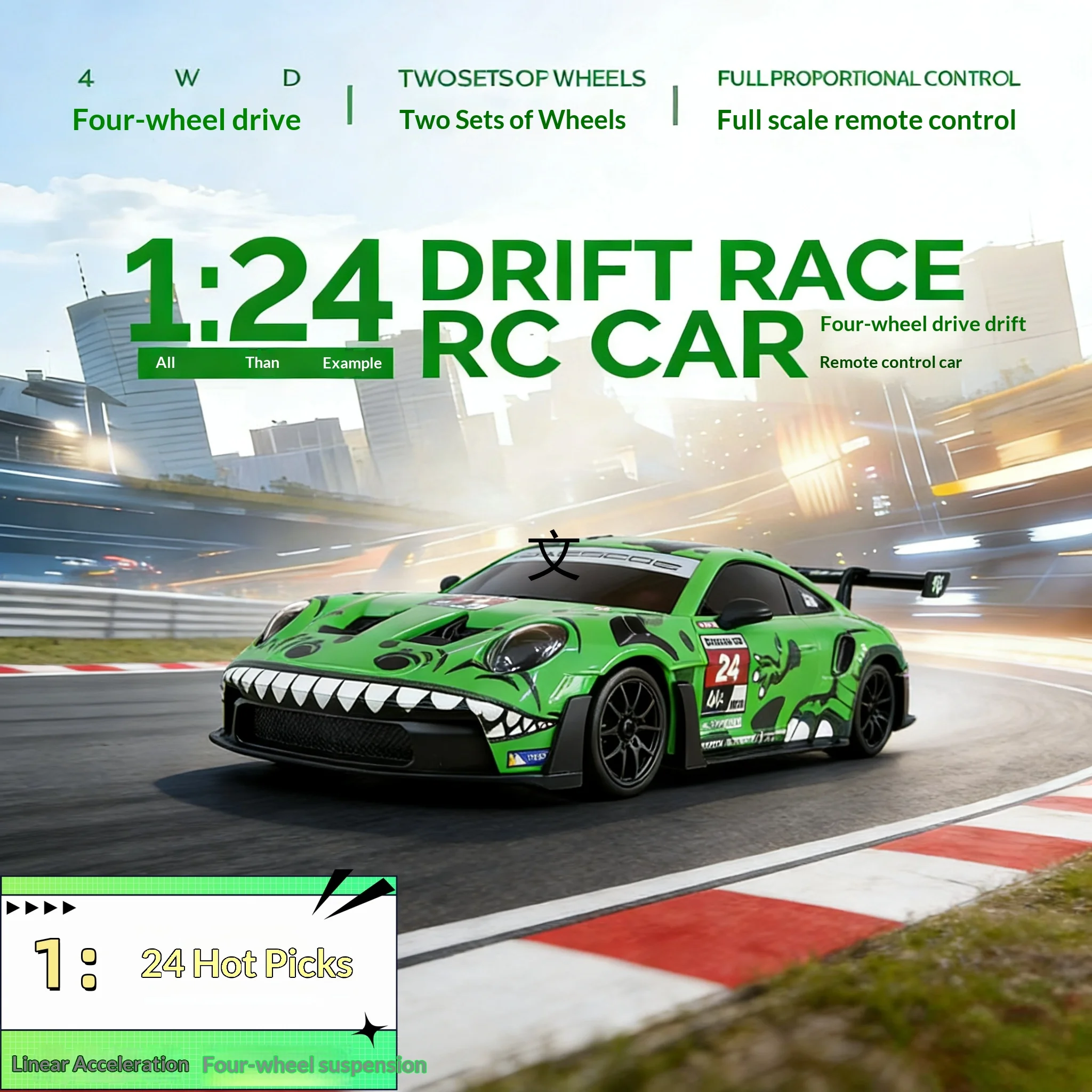 

1:24 D24 4wd Professional Full Scale Mini Rc Drift Car With Eps Gyro Independent Suspension 2 Sets Tires For Kids Adults