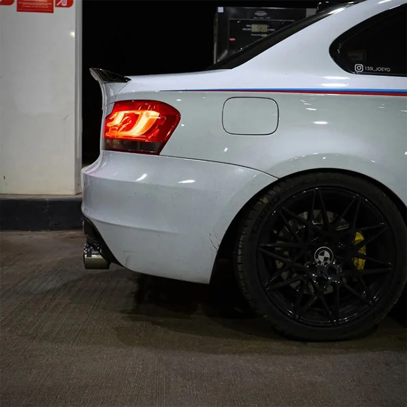 ل 2005-2011 BMW E82 E88 كوبيه الغطاء الخلفي خط حالة غطاء المفسد مشرق أسود ألياف الكربون سيارة الذيل تعديل عدة