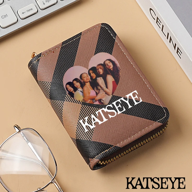 ファッション K POP K-KATSEYE 女性の財布かわいい大容量ガールポーチ多機能カードパック新しい財布マネーバッグギフト