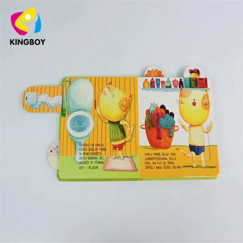 custom Children activity book pull and push book board book printing
