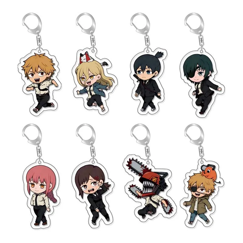 Chainsaw Man Comic Peripherals Makima Power Cartoon Figure Display Keychains And Bag Pendants Friends Girl Gift Q Version