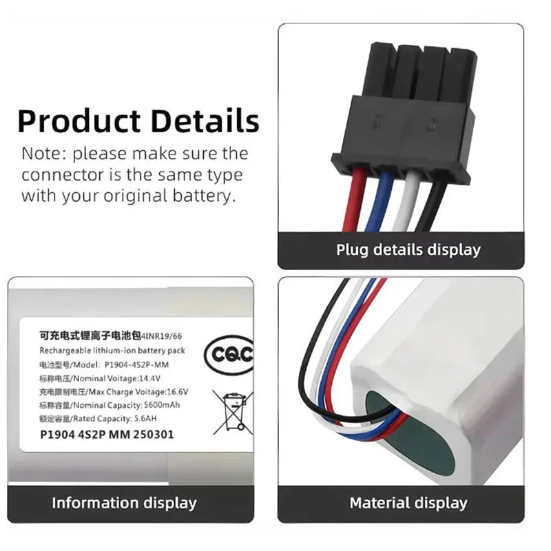 

14.4V Replacement Battery For Xiaomi X10 + PLUS B101GL B101CN B105CN OMNI 1S Mijia 1T STYTJ05ZHM Robotic Vacuum Cleaner Parts